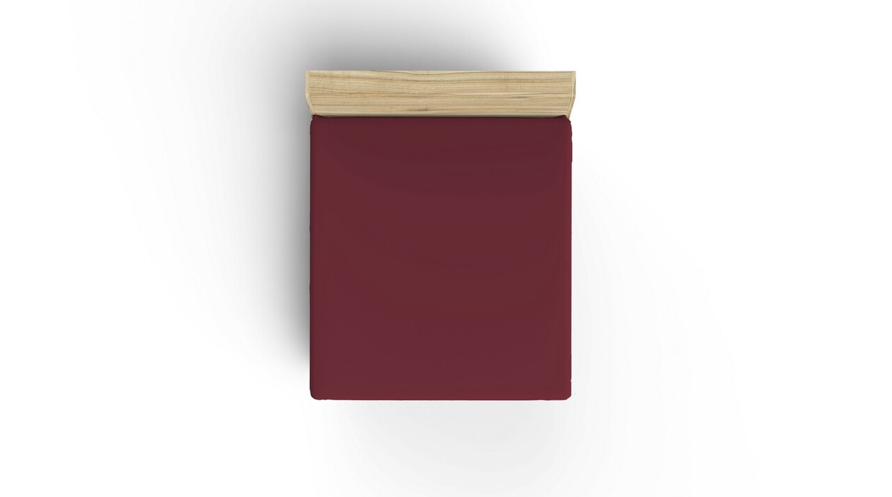 Cearceaf de pat cu elastic Ranforce Single Large (FR), L'essentiel Maison, Maroon, Maro - imagine 4